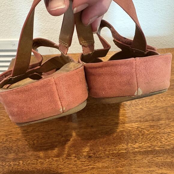 Eurosoft by Sofft Sandals Womens Size 7.5 Pink Giametta Cork Wedge Slingback - Picture 11 of 12